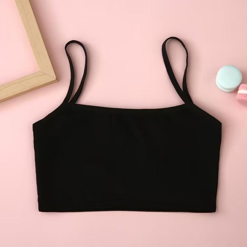 4pc/lot Kids Underwear Model 100% Cotton Girls Tank Top Candy Color Undershirt Girls Vest