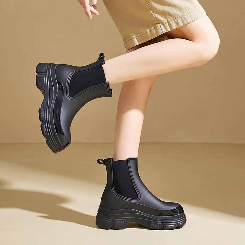 Stylish Women's Rain Shoes: Medium-cylinder Rain Boots For Outdoor Wear, Waterproof Rubber Shoes, Outdoor Wading Shoes