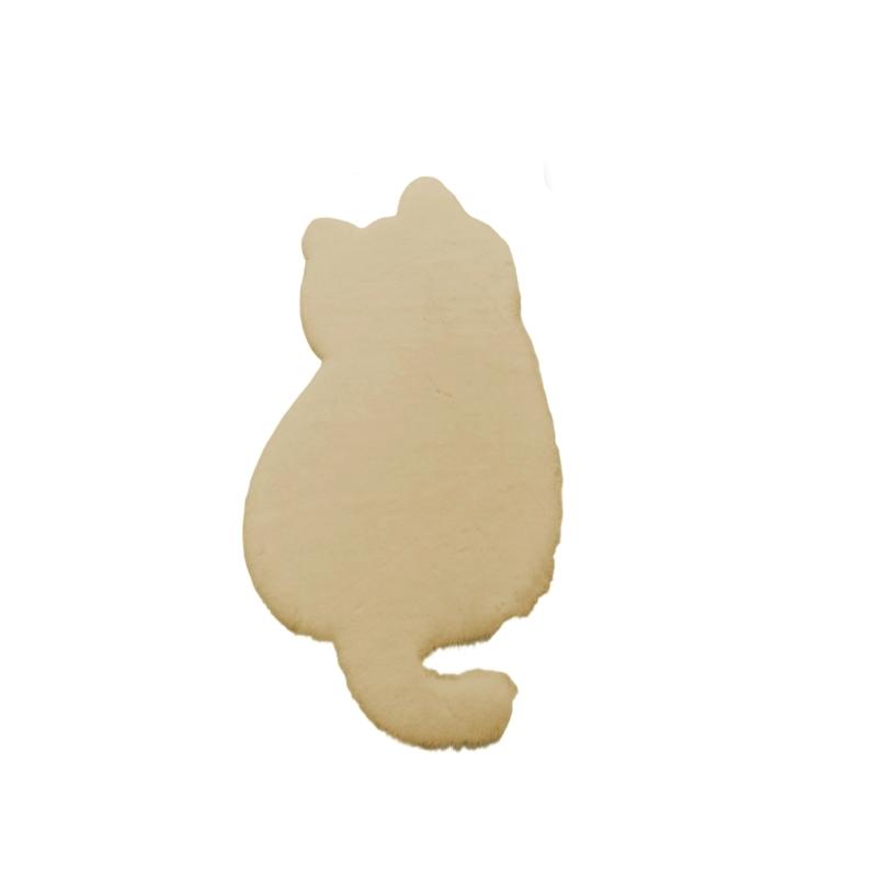 Bedroom Entryway Kitty Outline Accent Carpet with Soft Acrylic Floor Covering and Skid Resistant Backing for Daily Use