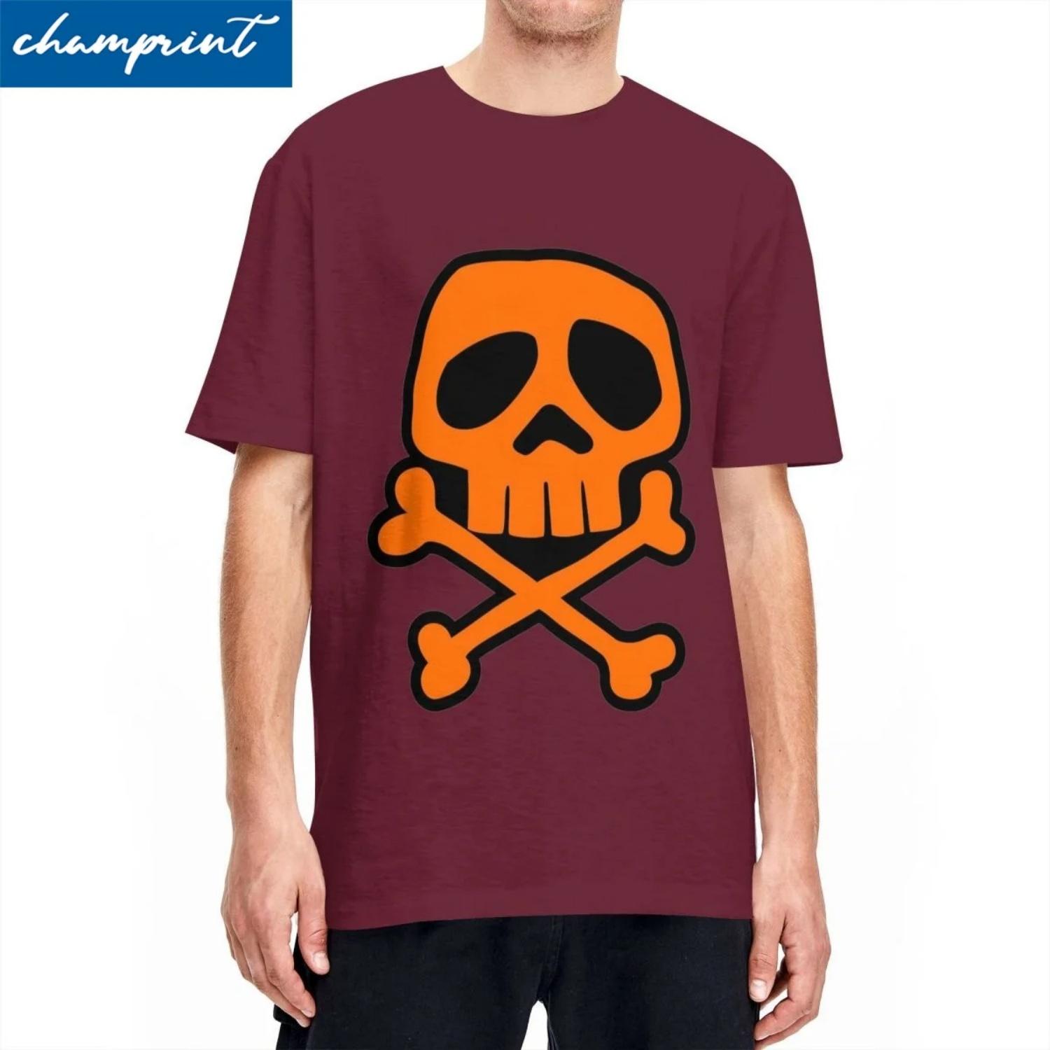

Funny Old School Punk Rock Skull T-Shirt Men 100%Cotton Short Sleeve Captain Harlock Crewneck Top Tee S чёрный