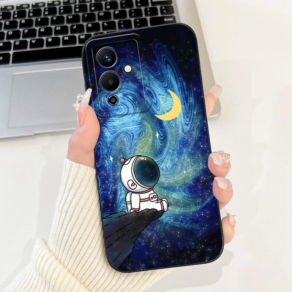 Cartoon Fashion Back Cover For Infinix Note 12 Pro 5G Phone Case Infinix X671B Soft Silicone Dragon Astronaut Black Cat Funda