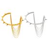European-American Tassel Armband: 18K Gold U-Shaped Titanium Steel Bracelet