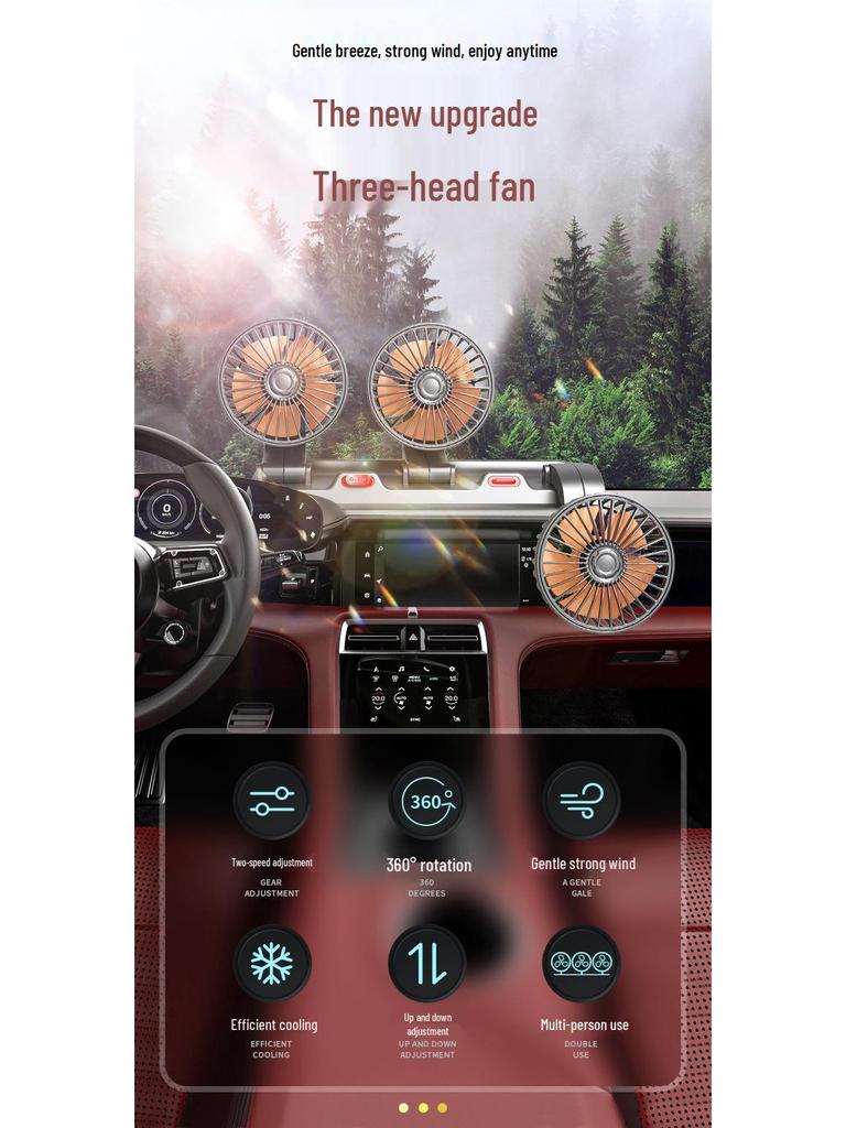 24V/12V Doppelkopf USB LKW Ventilator - Kraftvoller Wind & Multifunktional