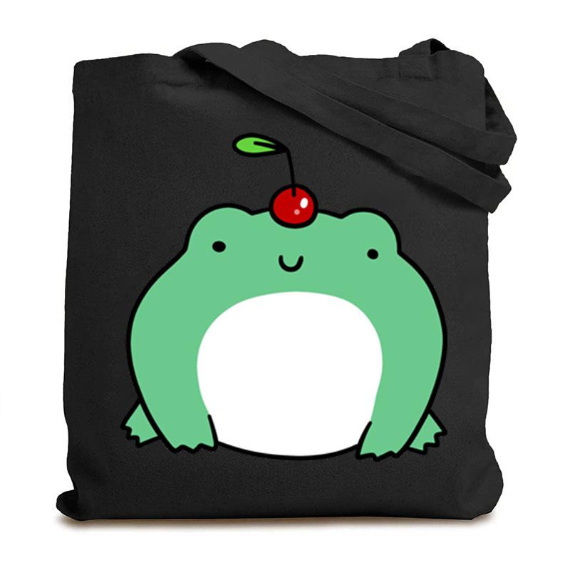 Frog creative printing new shoulder bag leisure student large capacity tote bag