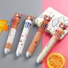 4pcs 0.5mm cartoon bear 10-color ballpoint pen cute stationery writing tool color press ten-color ballpoint pen