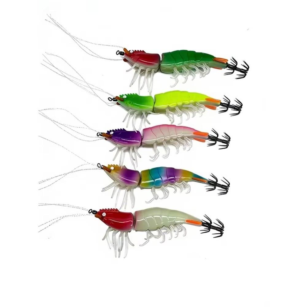 UV Squid Jig Bait 2 Section Saltwater Shrimp Lures Artificial Shrimp Lure  Saltwater Fishing