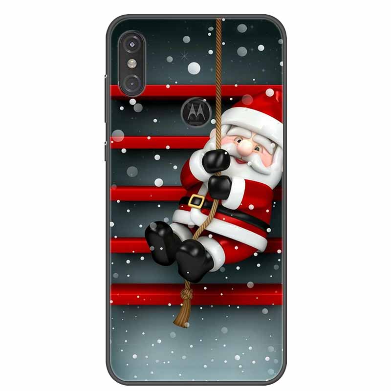 For Moto One Vision Case Luxury Silicone TPU Soft Cover Phone Case For Motorola Moto One Action Macro Shockproof Christmas Coque