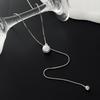Ingemark Trendy Silver Color Stainless Steel Long Snake Chain Necklace Women Elegant Imitation Pearl Pendant Choker Jewelry Gift