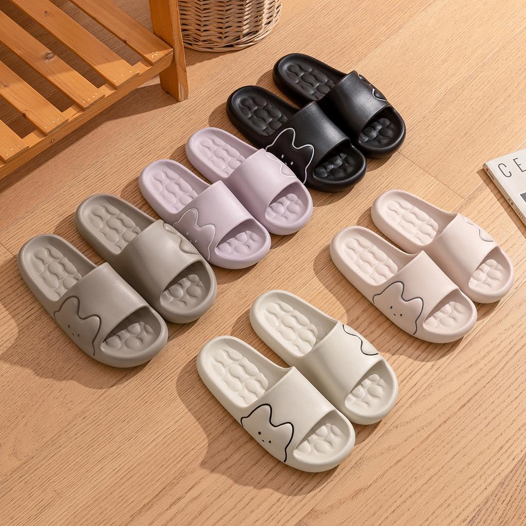 Cute Women Home Slippers Thick Bottom EVA Indoor Slides Soft Comfortable Non-slip Slippers Breathable Lightweight Men Bathroom Slippers