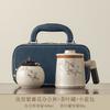 New Chinese Ru Kiln Personal Special Tea Cup Explosive Tea Separation Office Cup with Lid Retro Wooden Handle Tea Cup