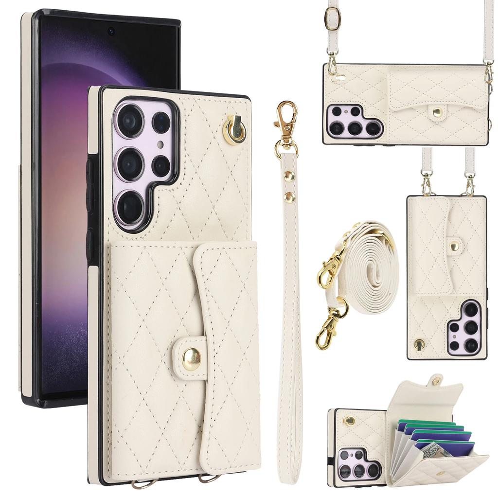 Crossbody Wallet Phone Case for Samsung Galaxy S25 S24 S23 S22 Plus Note 20 Ultra S21 FE A16 A15 A55 A35 A54 Card Holder Cover