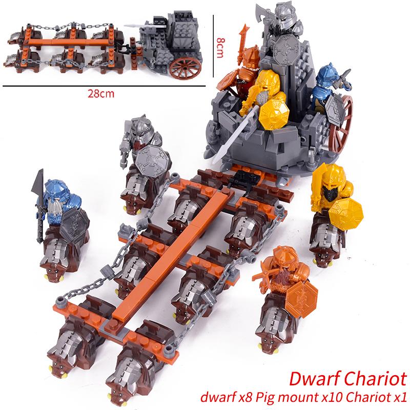 New MOC LOTR Soldier Dwarf Army Figures Armor Guard Warrior Medieval Knights Building Blocks Bricks Toys Gifts