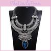 Retro European Style Alloy Gem Necklace With Exaggerated Pattern For Wedding And Travel