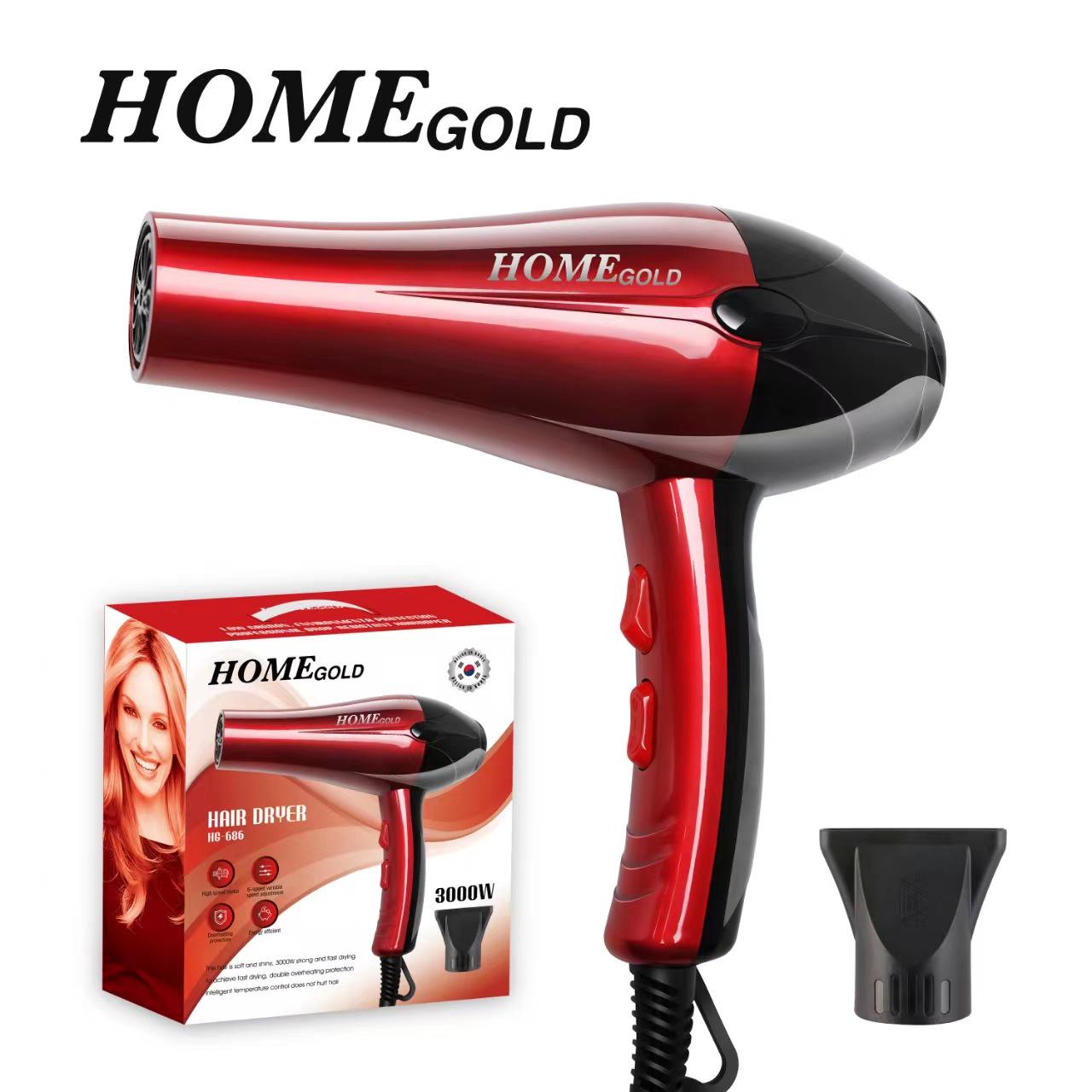 

Фен с ионизацией и мощным ветром для быстрой сушки и ухода за волосами