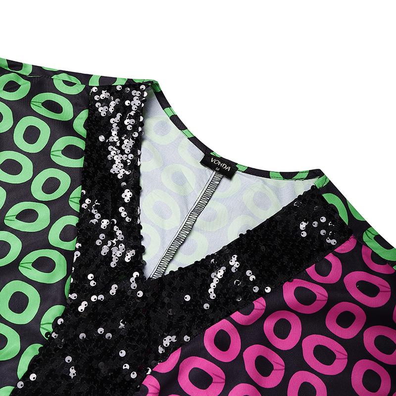 Oversized Women V Neck Batwing Sleeve Floral Print Casual Baggy Maxi Bohemia Dress