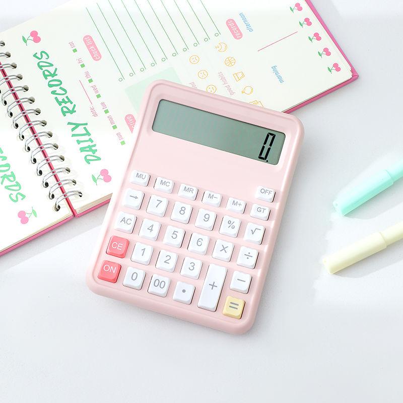 People's Education 10-Digit Synchronous Calculator in Dopamine Color – Multifunctional Office Tool for Elementary Students