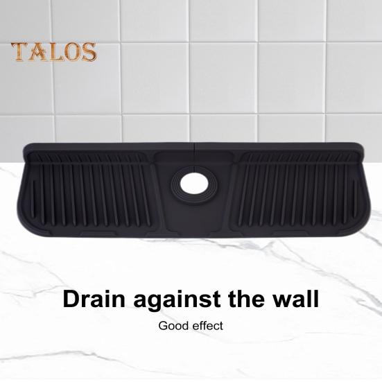 Silicone Faucet Mat Wrap Around Design Faucet Sink Splash Guard Dry Drying Pad for Kitchen Bathroom Counter Foldable Draining Tray Multipurpose Sink