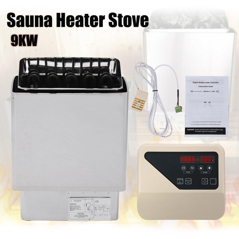 220V Electric Sauna Heater Wet Dry Sauna Heater Stainless Steel Stove For Home Hotel Bath Shower SPA 9000W
