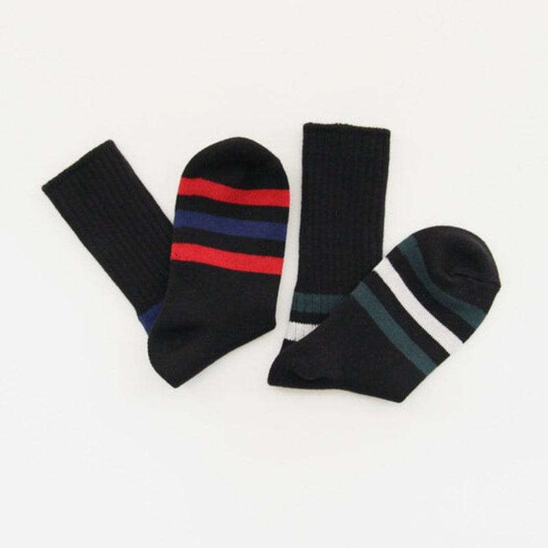 Bananasisters Twin Unisex Line Mid-Calf Socks Black