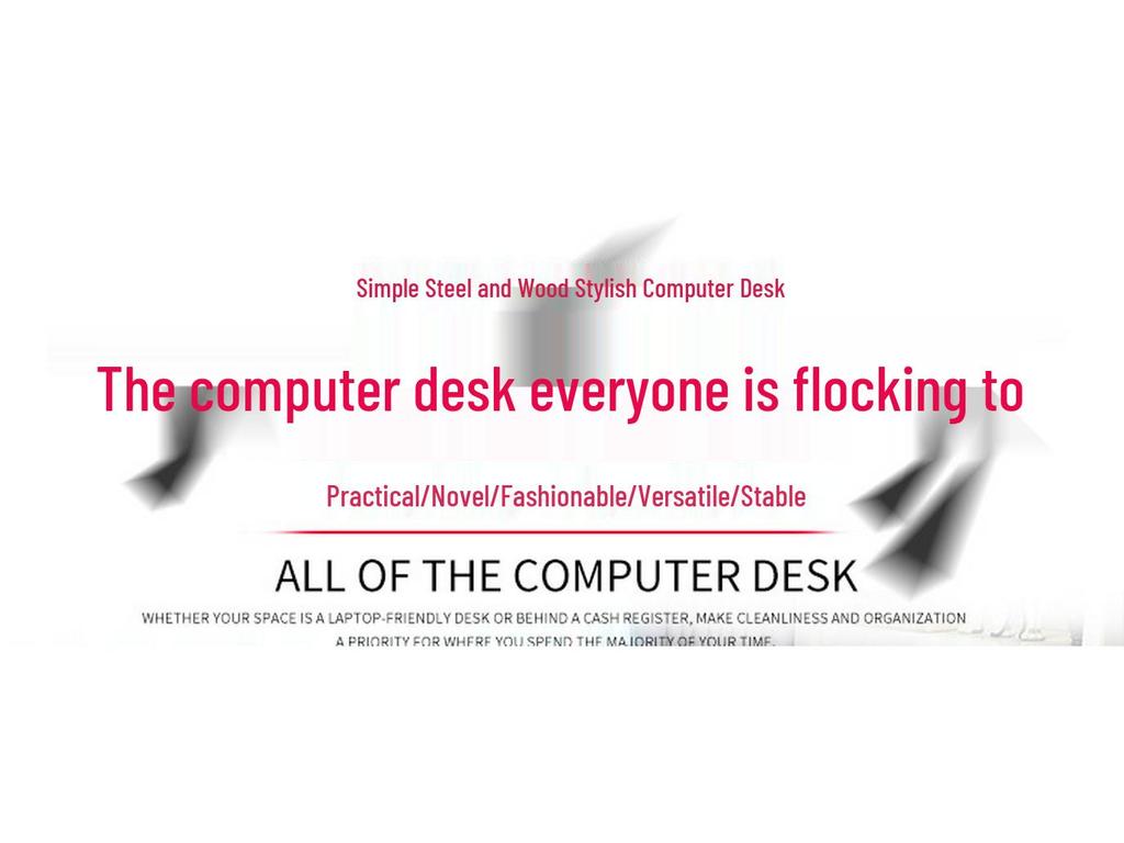 Simple Double Computer Desk for Home Office & Study