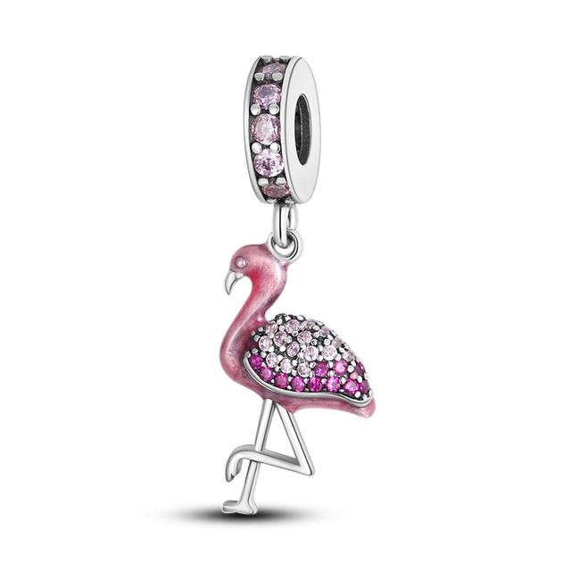 925 Sterling Silver Cz Dangle Baby Footprints wisiorek z motywem zwierzęcym koraliki Fit bransoletka naszyjnik prezent