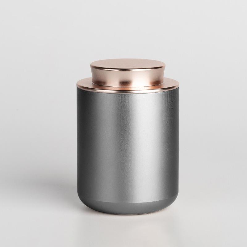 1Pc Creative Mini Empty Tea Tin Can Household Tea Sealed Jar Portable Travel Metal Storage Can серый