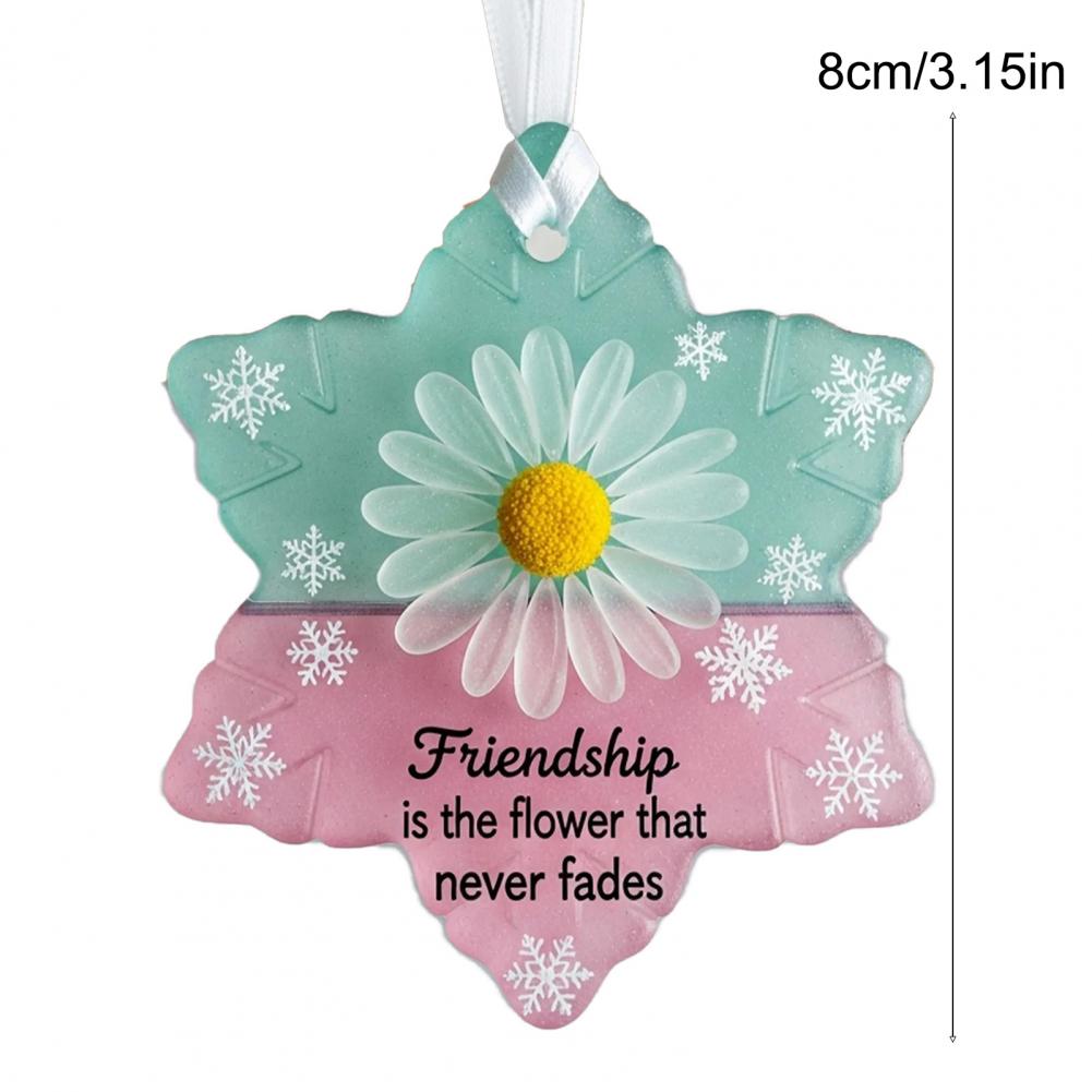 Sea Glass Art Friendship Ornament Snowflake/Shell Shaped Christmas Tree Hanging Ornaments Handmade Design for Best Friends