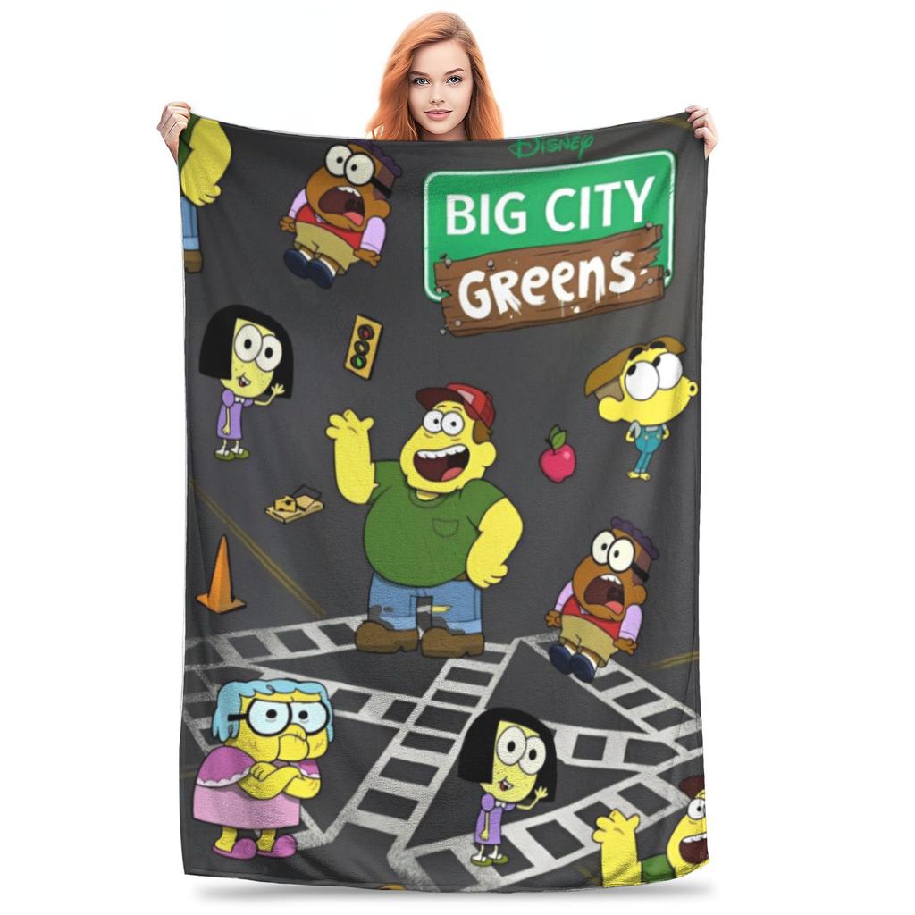 Big City Greens Familie Gruppe Fleece Überwurfdecke Cartoon Kanal Cricket Decke für Zuhause Bettwäsche Warme Steppdecke Atmungsaktiv
