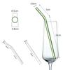 20cm Wiederverwendbare Glasstrohhalme, Hohes Borosilikat-Smoothie-Cocktail-Strohhalm Umweltfreundliche Trinkhalme Wein Zubehör