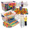 Construction Blocks Straws Sticks Tubes 1000 Pieces In a Toy Box