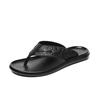 Men's Genuine Leather Toe Post Flip-Flops: Casual Embossed Summer Sandals