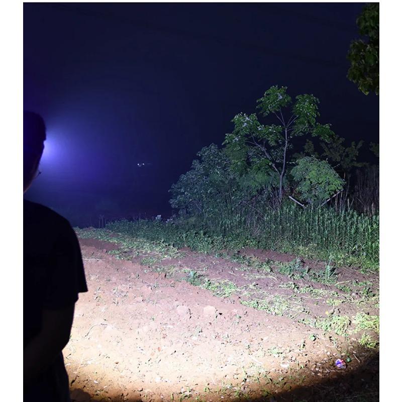 Cross border new COB headlight dual light source red and white outdoor running light Type-C charging cycling night fishing LED headlight