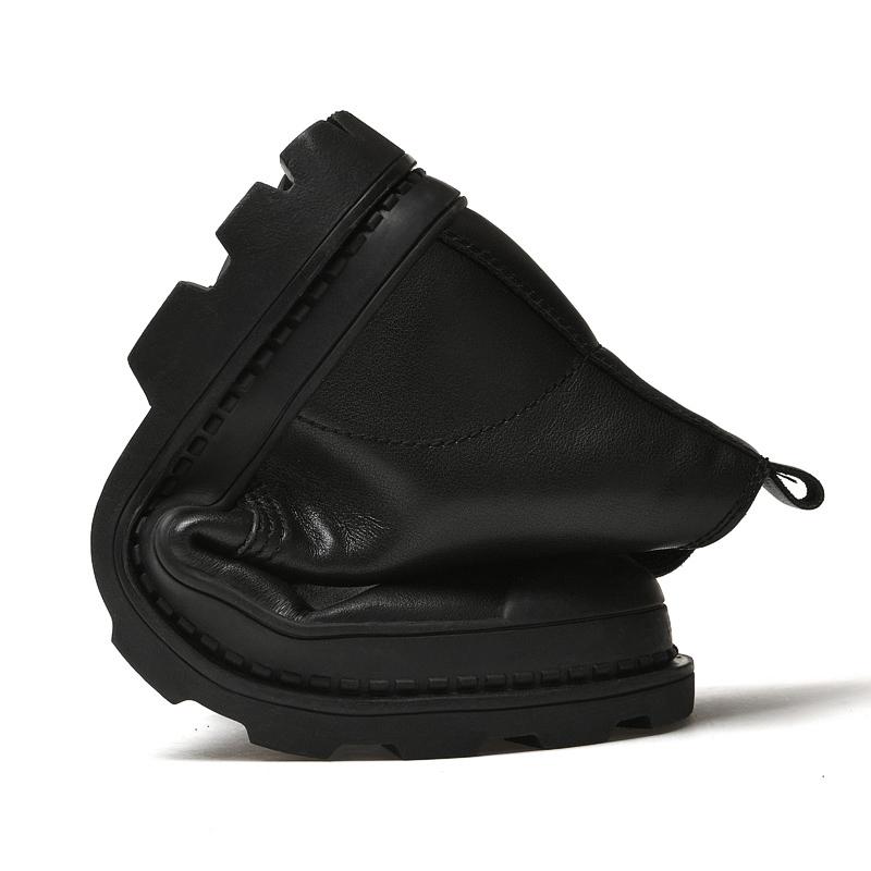 High Top Men's Boots Winter Shoes Men Leather Warm Snow Boots with Fur Motorcycle Boots Mens Leather Shoes Formal Big Size 37-47