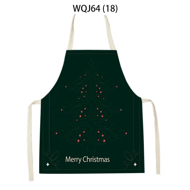 Merry Christmas Tree Socks Gift Letter Printed Cleaning Kitchen Apron Baking Cooking Antifouling Apron Sleeveless Pinafore
