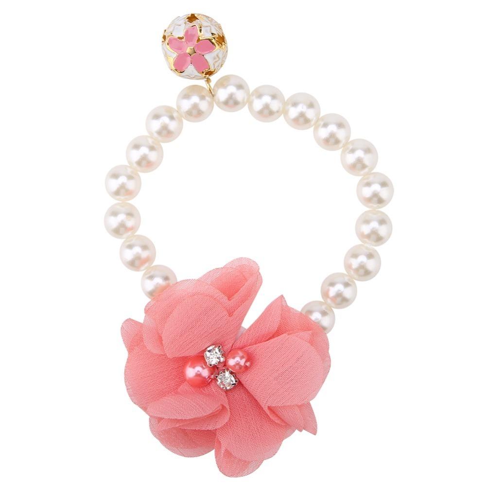 Elastic Stretchable Pet Pearl Collar Multi Size Available Round Pearl Bead Dog Pearl Necklace Lightweight Wearable