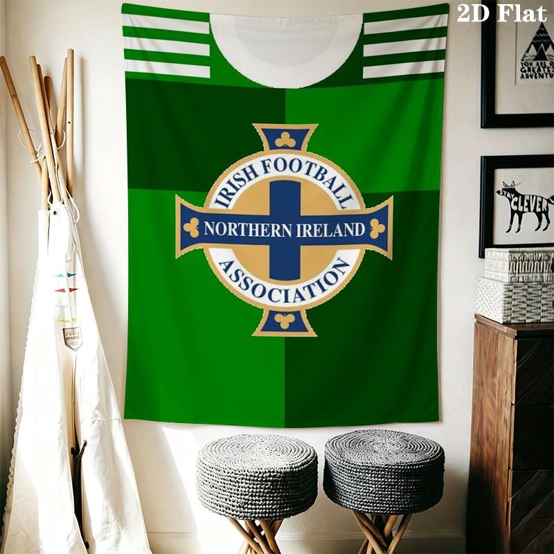 Northern Ireland FC Wall Tapestry Aesthetic Wall Hanging Printed Fabric Blanket Decorative Tapestries for Bedroom Living Room Home Decor