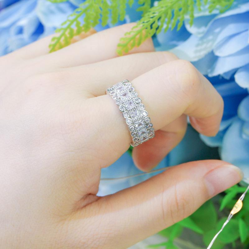 J0126 Ring, White Gold Plated With Zircon, Women'S Ring.