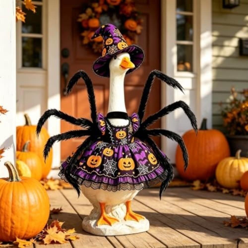 1 Set 23 Inch Fit Porch Goose Outfits Pumpkin Dress Goose Dress for Statue  Outdoor Patio