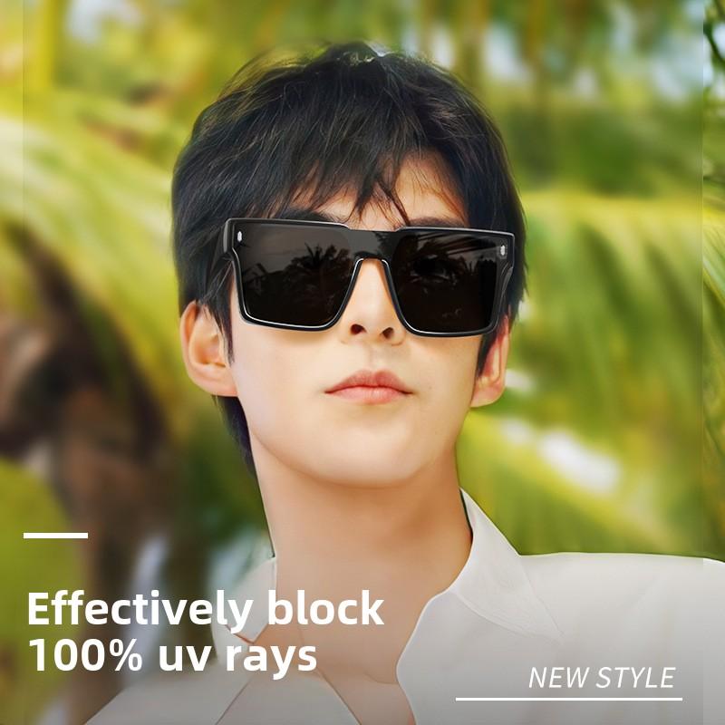 Modische und coole Herrensonnenbrille, klassische und langlebige kastenförmige Anti-UV- und Myopie-Gläser, geeignet für Männer und Frauen