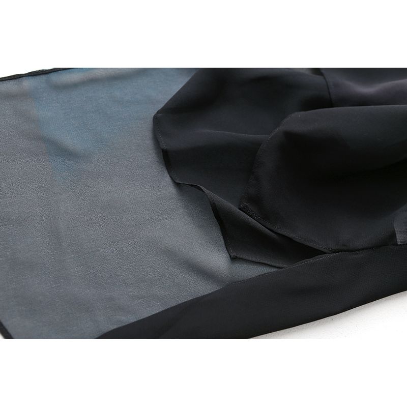 Foreign Trade Original Order High-Grade Texture Gradient Color Perspective Loose Chiffon Blouse Women's Top Sun Protective Blouse Export Niche Style