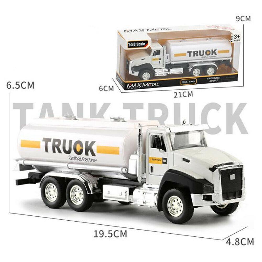 1/50 Scale Metal Scales City Die-casting Garbage Trucks, Large Toy Garbage Trucks, Oil Tankers and Toy Transport Vehicles with Rear Traction