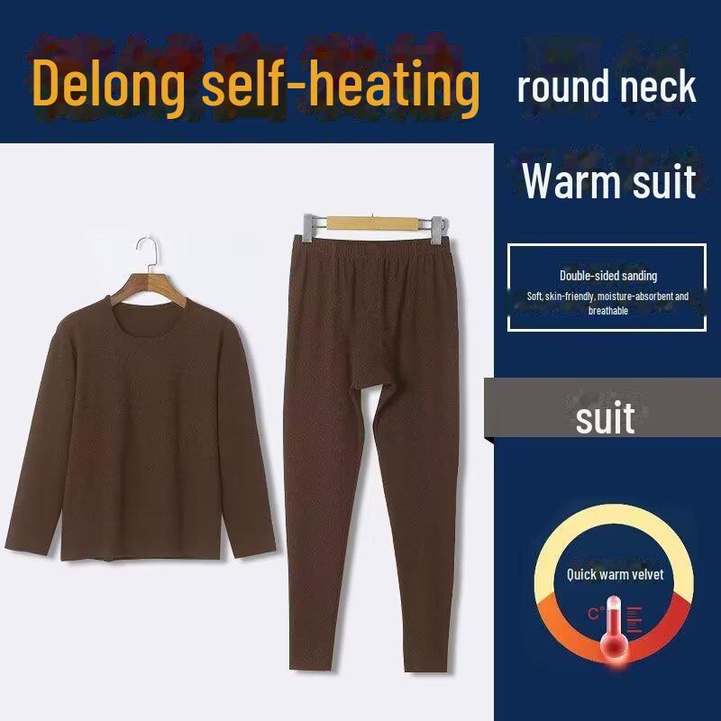 Męski zimowy kombinezon termiczny z niemieckiego aksamitu samonagrzewający się: Dwustronna ciepła bielizna i legginsy chroniące przed zimnem