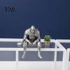 Cool Desk Gadget for Gamers 3D Printed Resting Knight Figurine, Edge Sitting Dark Fantasy Unique Shelf Display Piece Statue, Medieval Armored Warrior