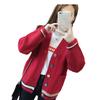 Color Button Knitted Cardigan for Women, Foreign Versatile and Contrasting Colors V-neck Large-size Sweater Cardigan for Women, Loose and Lazy Women