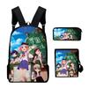 Classic Novelty School-Live 3D Print 3pcs/Set Pupil School Bags Laptop Daypack Backpack Inclined Shoulder Bag Pencil Case