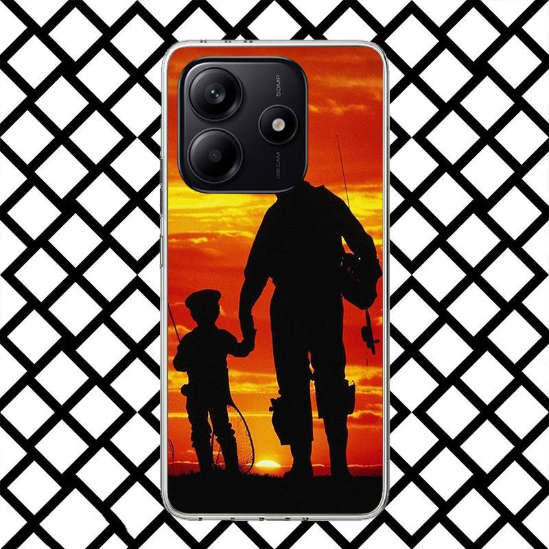 Hunting Fishing Man Phone Case for Xiaomi Redmi Note 15 14 14S 13 12 12S 11 Pro Plus 11E 11T 11S 10S 5G Soft Cover Fundas Redmi