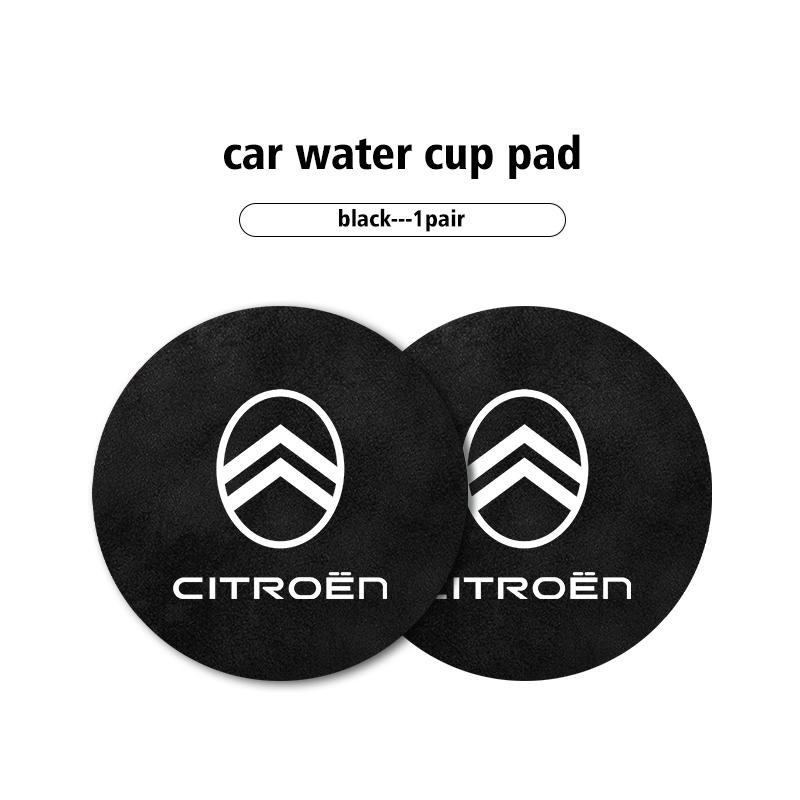 2pcs Car Coaster Anti-slip Mat Sheepskin Water Cup Holder Pad For Citroen C5 C1 C2 C6 C4L DS3 DS4 DS5 C-Elysee Grand Berlingo