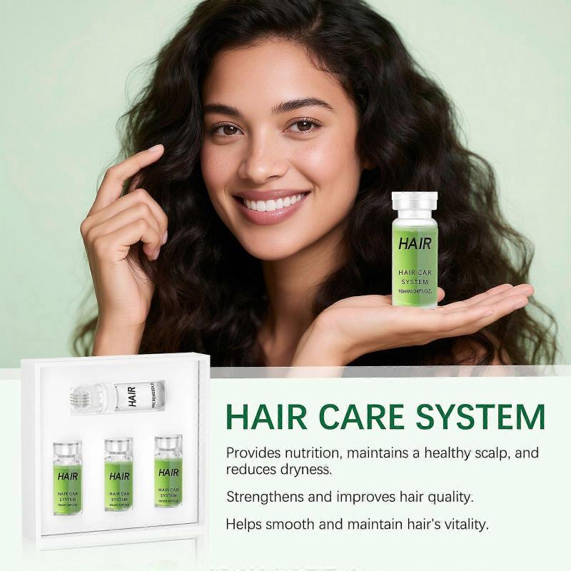 Hair Regrowth System - Advanced Hair Growth Treatment with Ginseng, Eclipta Prostrata, Peppermint Oil & Ginger Root, Thickening Serum, Micro Needle Ha