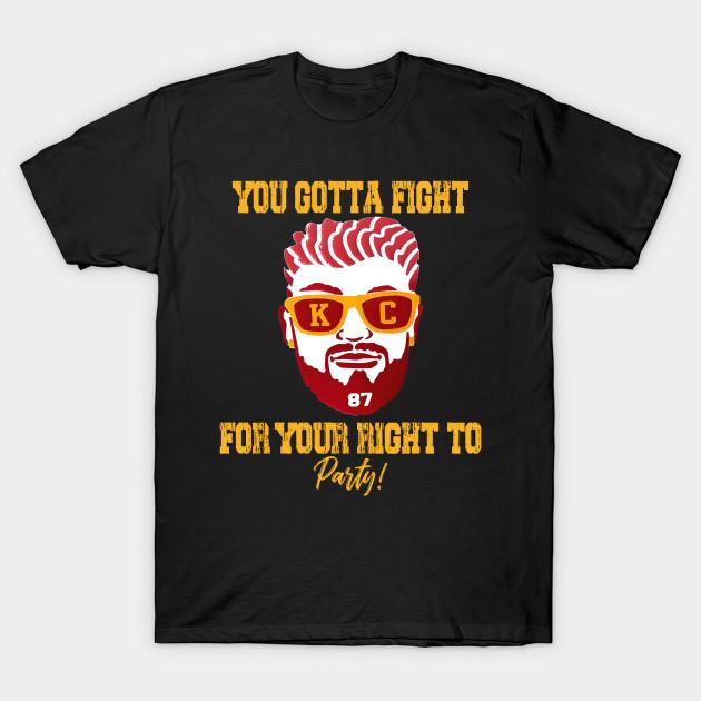 

Men Black Print T-shirt You Gotta Fight For Your Right To Party - Travis Kelce No-Cut Transfer Paper Print Cotton Tshirt M чорний