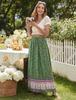 Women's 2025 Bohemian Floral Print Pleated Maxi Dress with Elastic High Waist